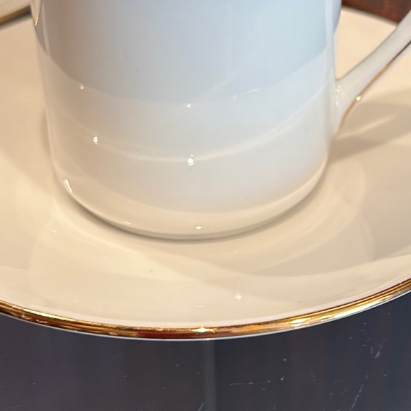 Queen's China Staffordshire English Fine Bone China White Cup & Saucer - 2 Sets - Picture 5 of 8